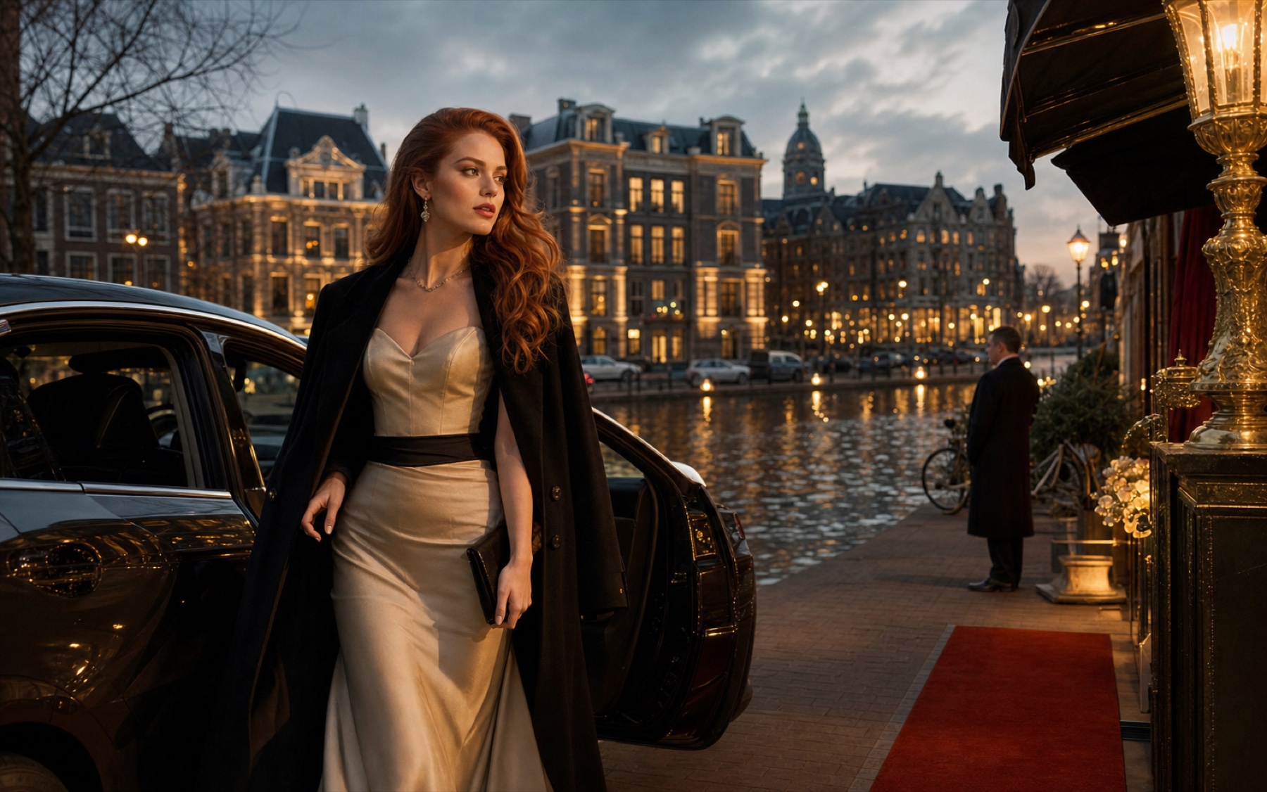 Illustrative performer journey arriving at an Amsterdam venue